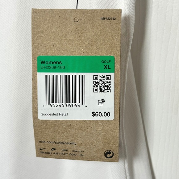 Nike Dri-FIT Women's Golf Polo Shirt XL White Short Sleeve Shirt NWT Performance - Picture 6 of 11